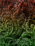 Psychedelic Art - Psychedelic Faces 03 Orange